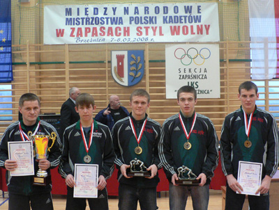 Artur Albinowski (trener), Mateusz Wójcik, Paweł Albinowski, Hubert Wysocki i Mariusz Zdanowski