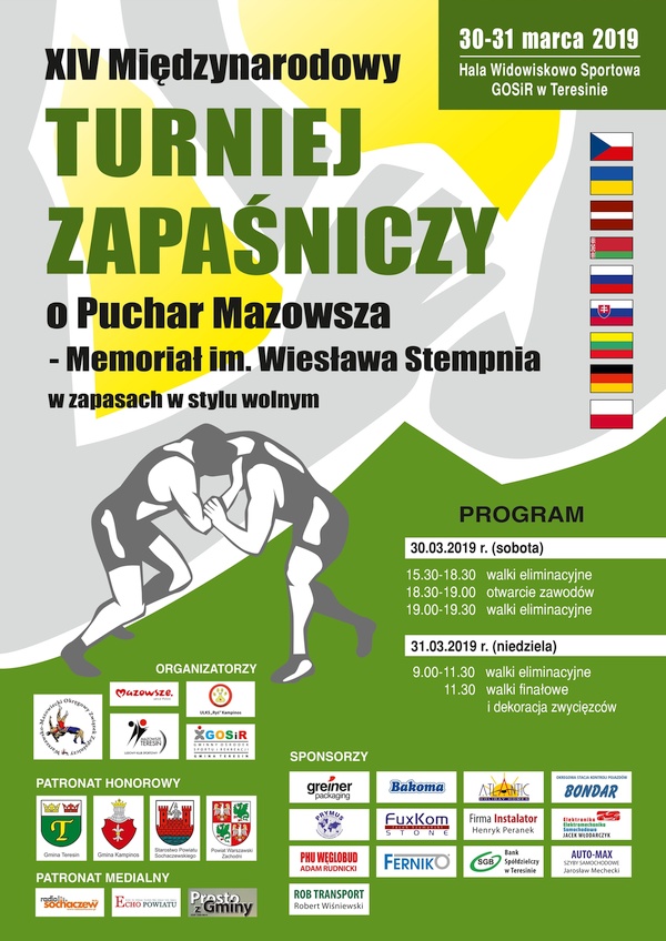 XIV Międzynarodowy Turniej Zapaśniczy o Puchar Mazowsza Młodzików w zapasach w stylu wolnym - Memoriał Wiesława Stempnia - Teresin 2019